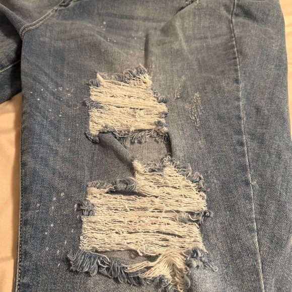 Judy Blue Size 24W Skinny Fit Distressed Bleach Splash Light Blue Jeans Stretch - Picture 13 of 14